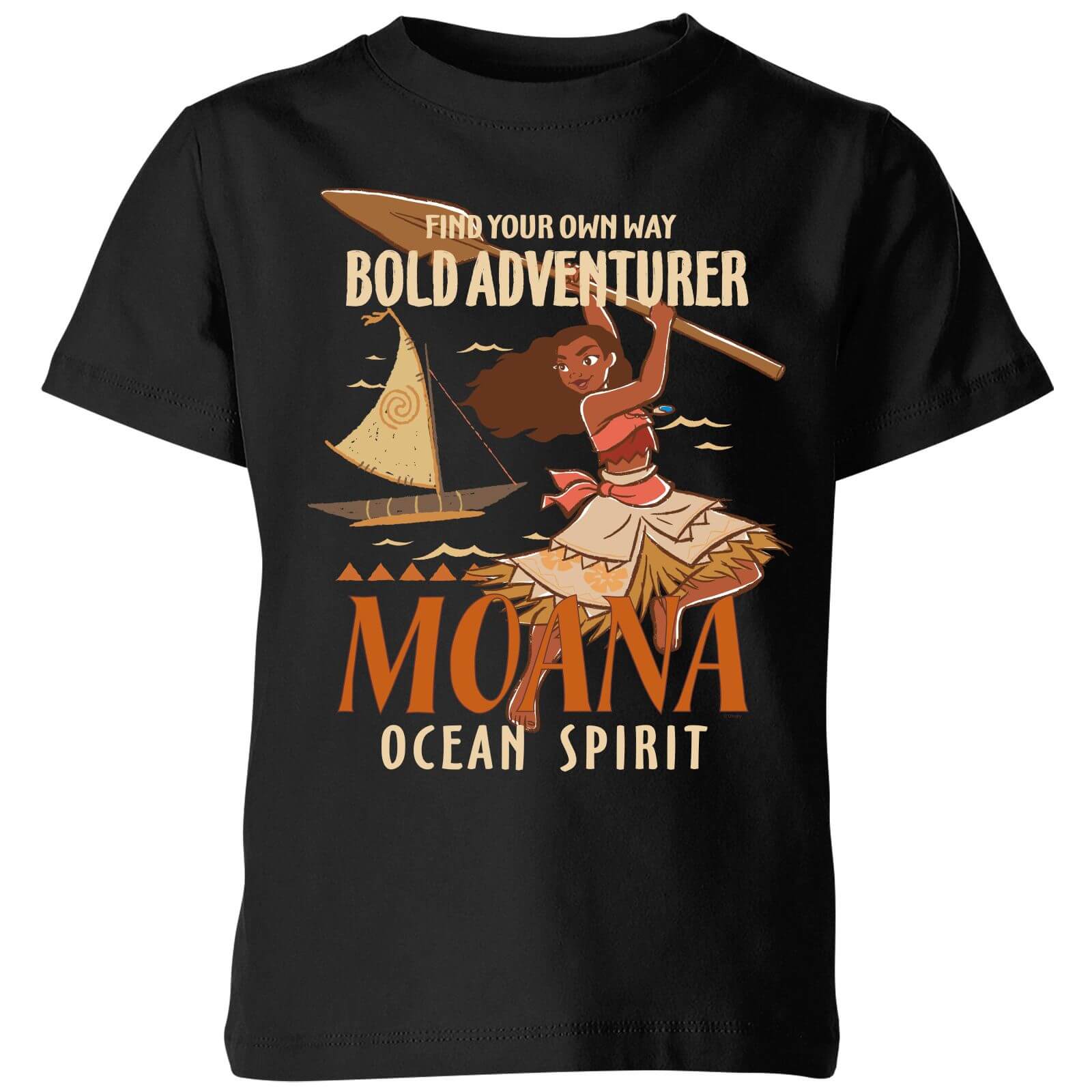 Disney Moana Find Your Own Way Kids' T-Shirt - Black - 11-12 Years - Black