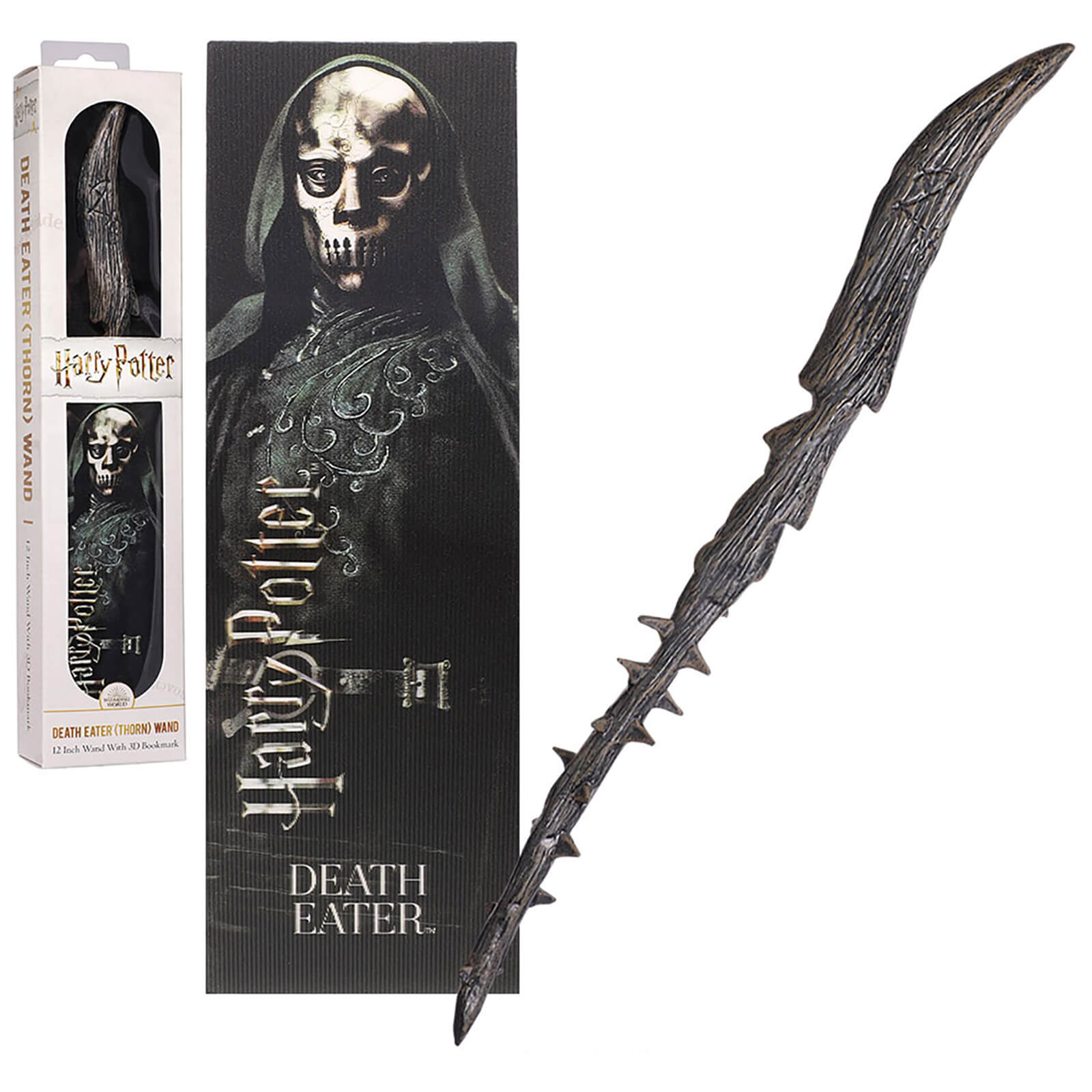 Noble Collection Death Eater (Thorn) 30cm PVC Wand with Prismatic Bookmark