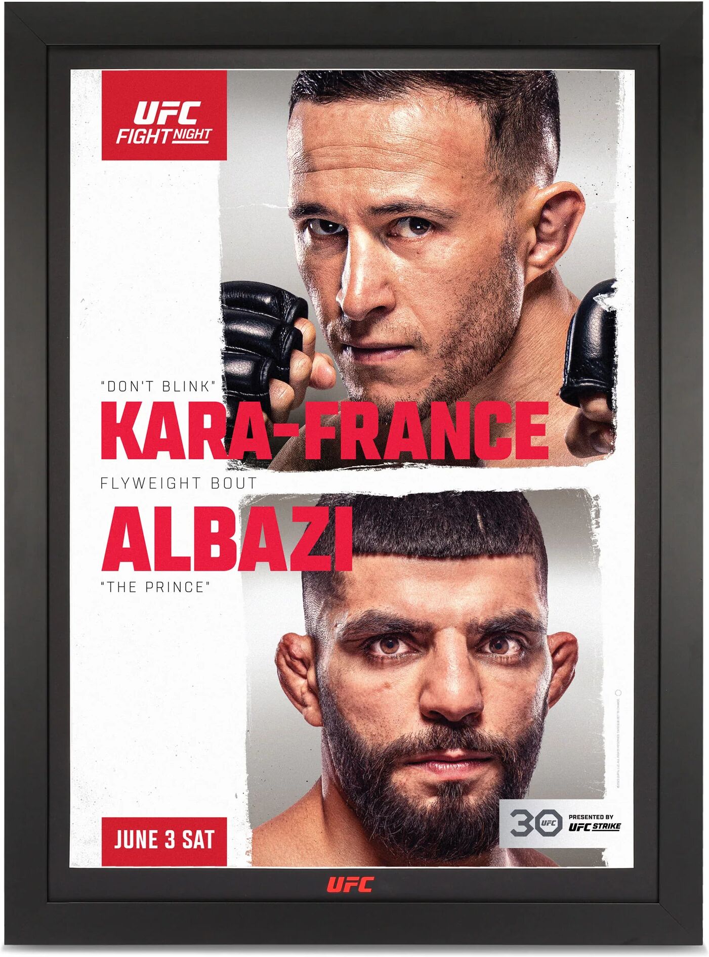 UFC Collectibles UFC Fight Night: Kara-France vs Albazi Autographed Event Poster