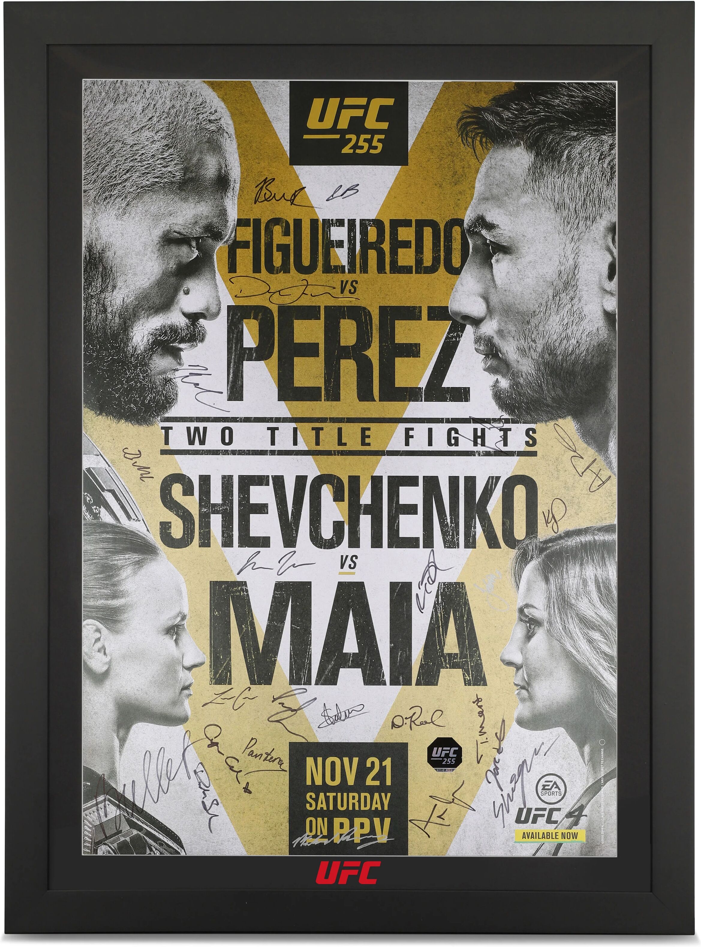 UFC Collectibles UFC 255: Figueiredo vs Perez Autographed Event Poster