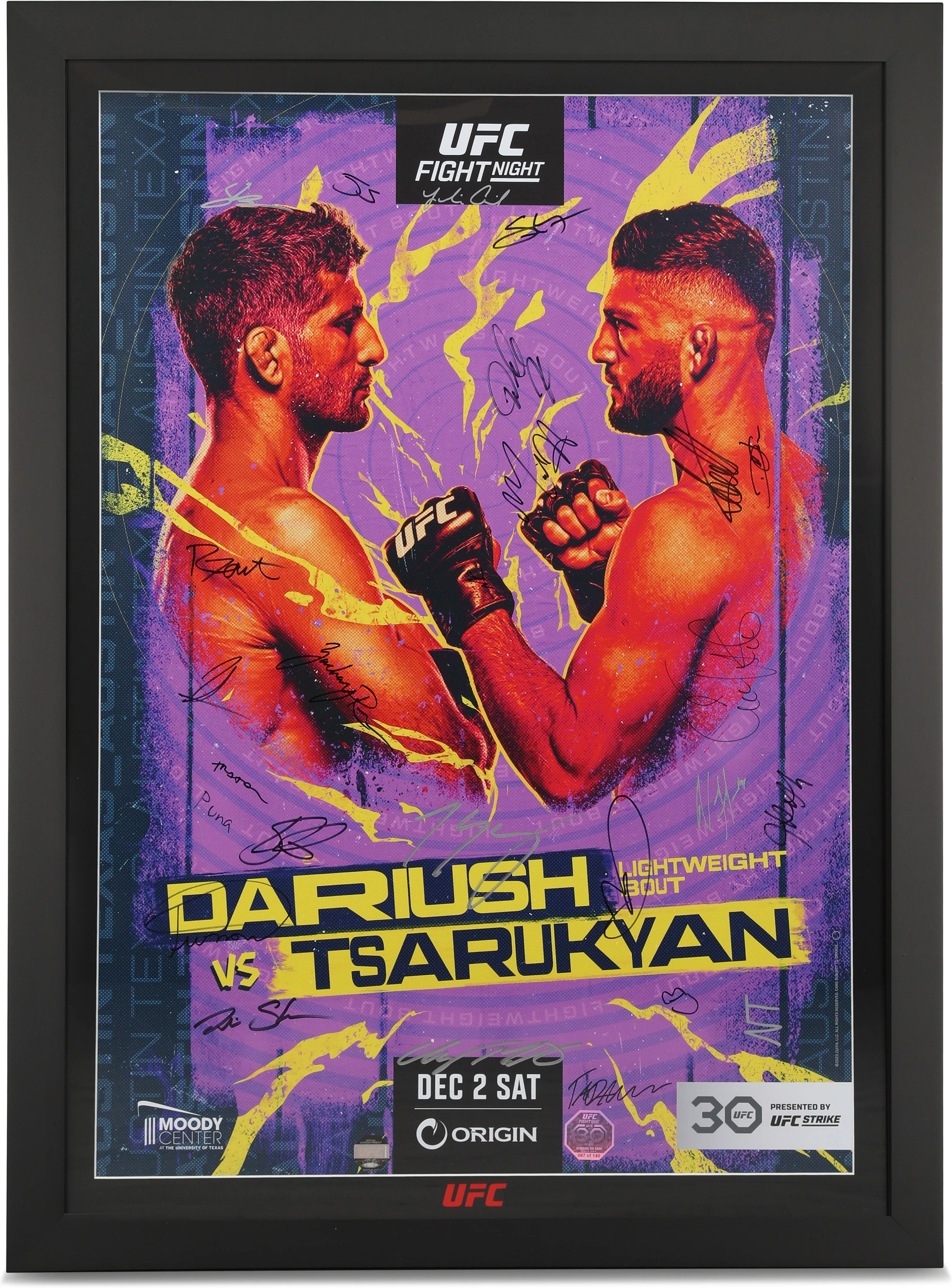 UFC Collectibles UFC Fight Night Dariush vs Tsarukyan Autographed Poster