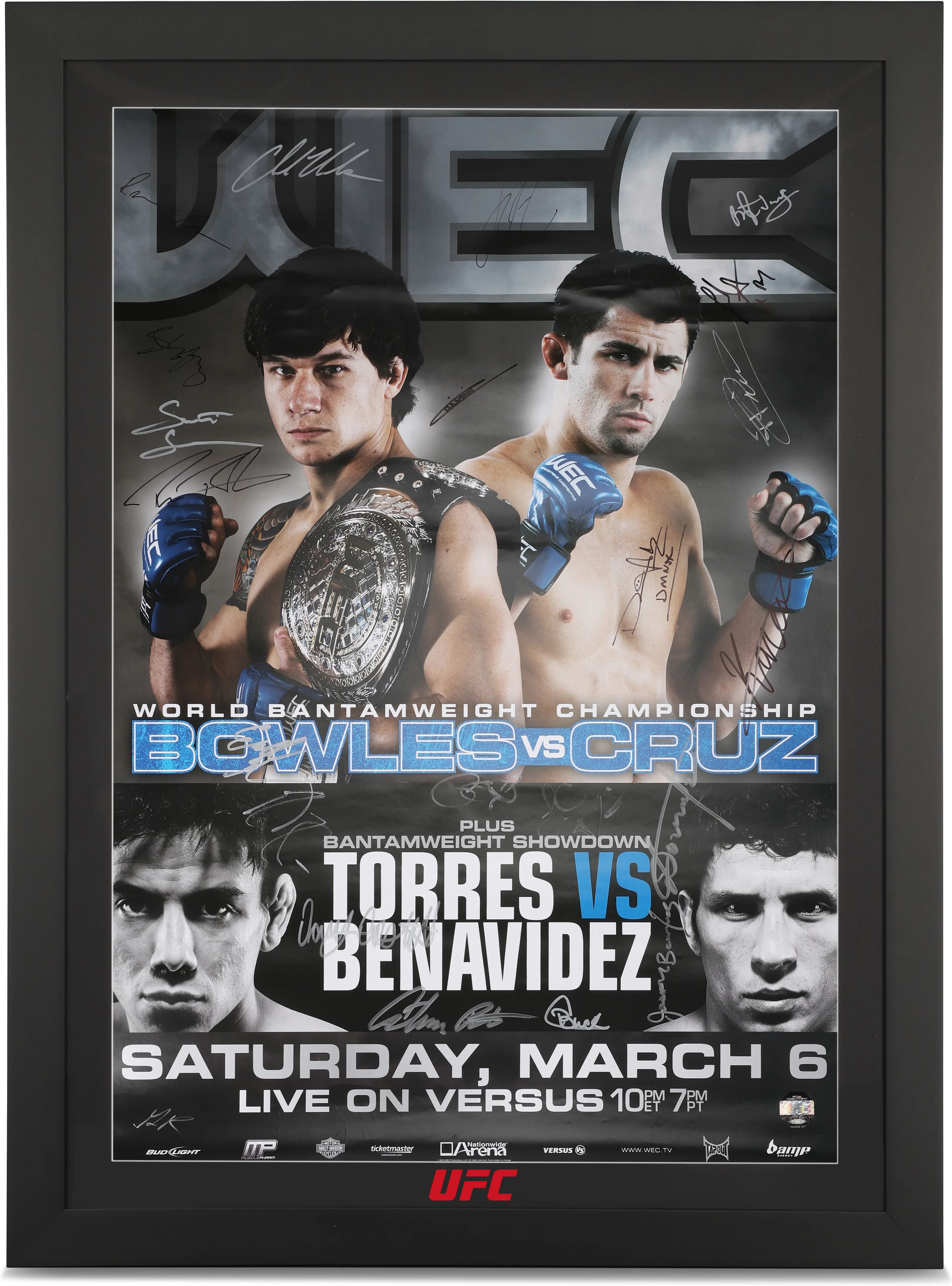 UFC Collectibles WEC 47: Bowles vs Cruz Autographed Event Poster