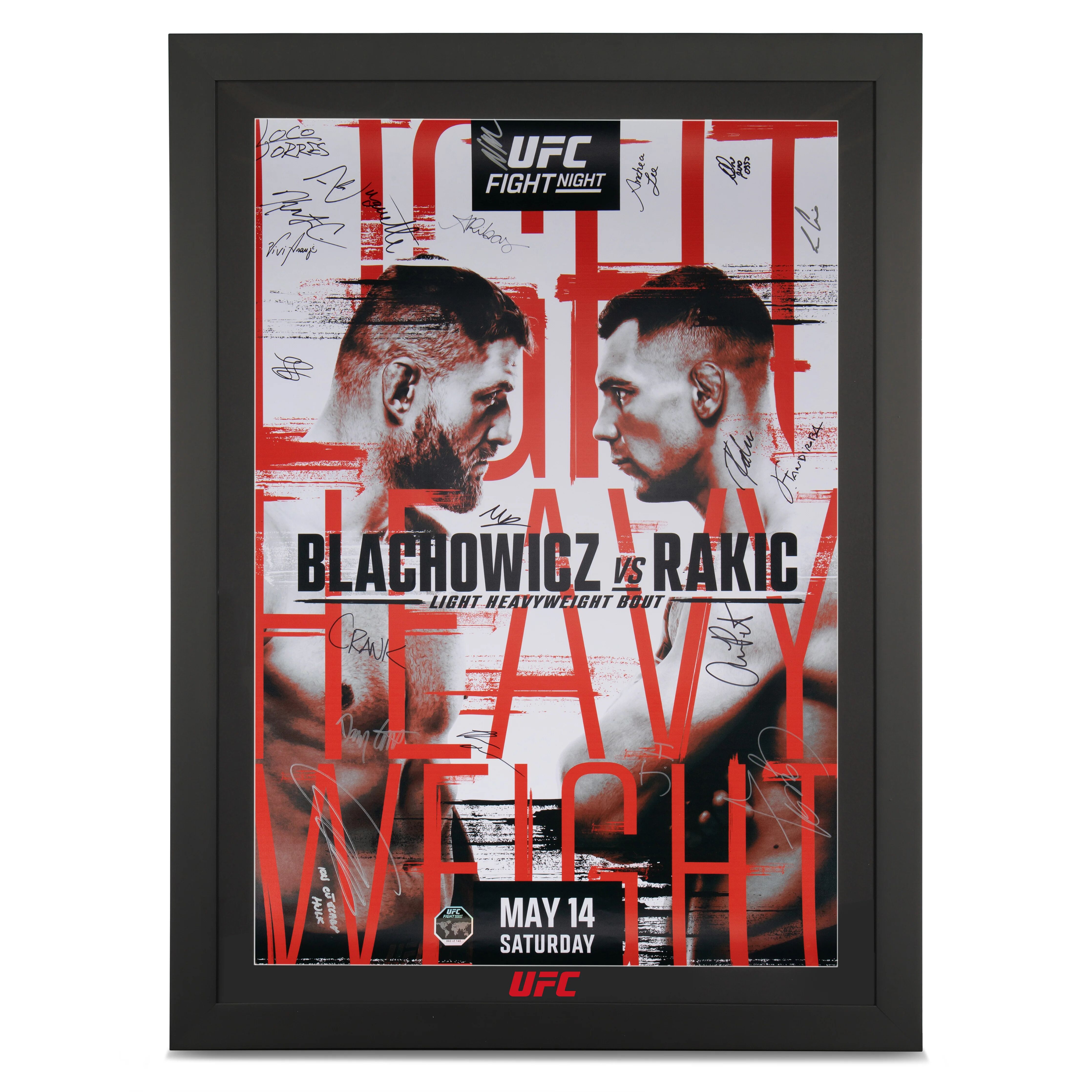 UFC Collectibles UFC Fight Night: Blachowicz vs Rakic Autographed Event Poster
