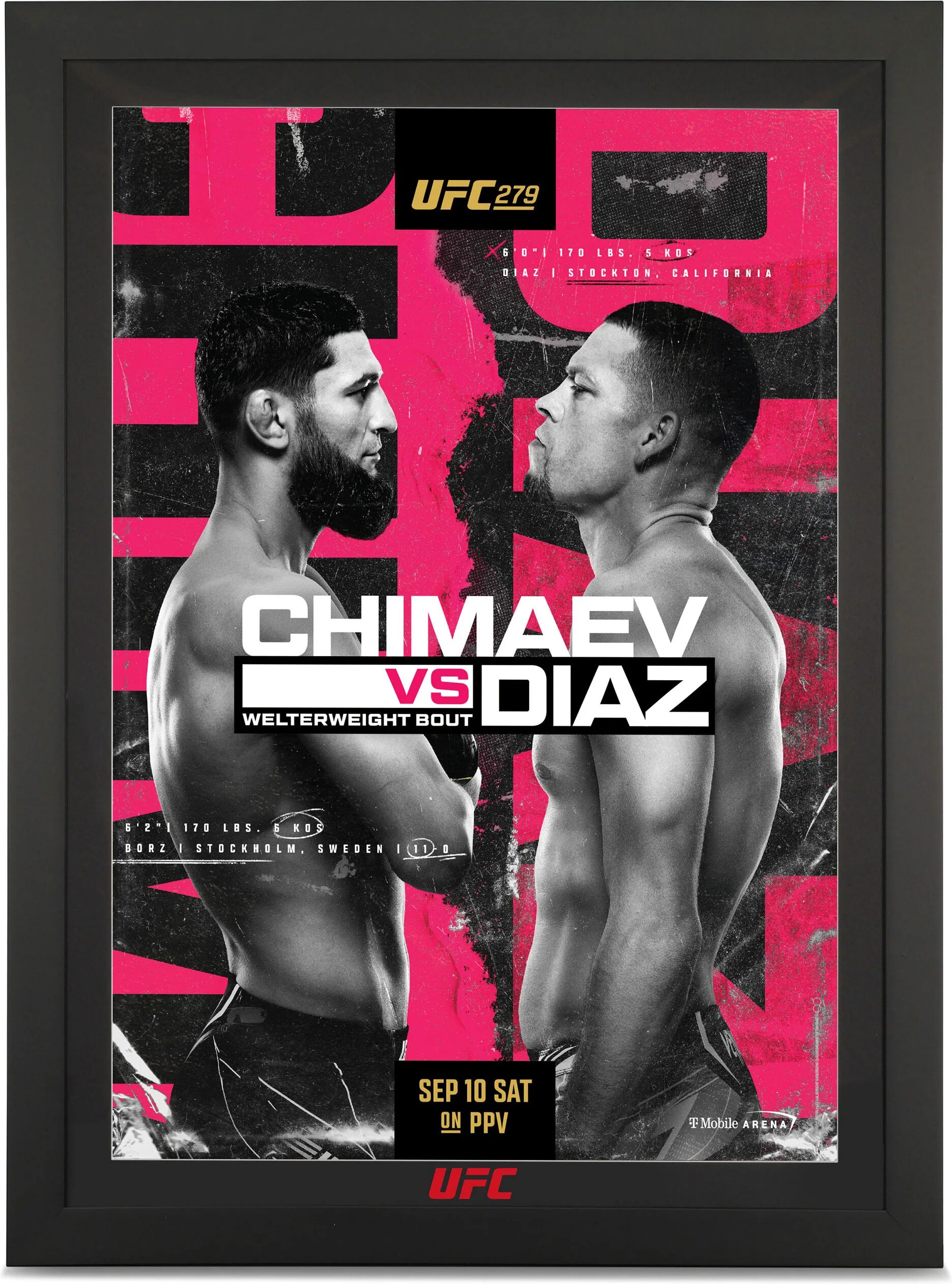 UFC Collectibles UFC 279: Chimaev vs Diaz Autographed Poster