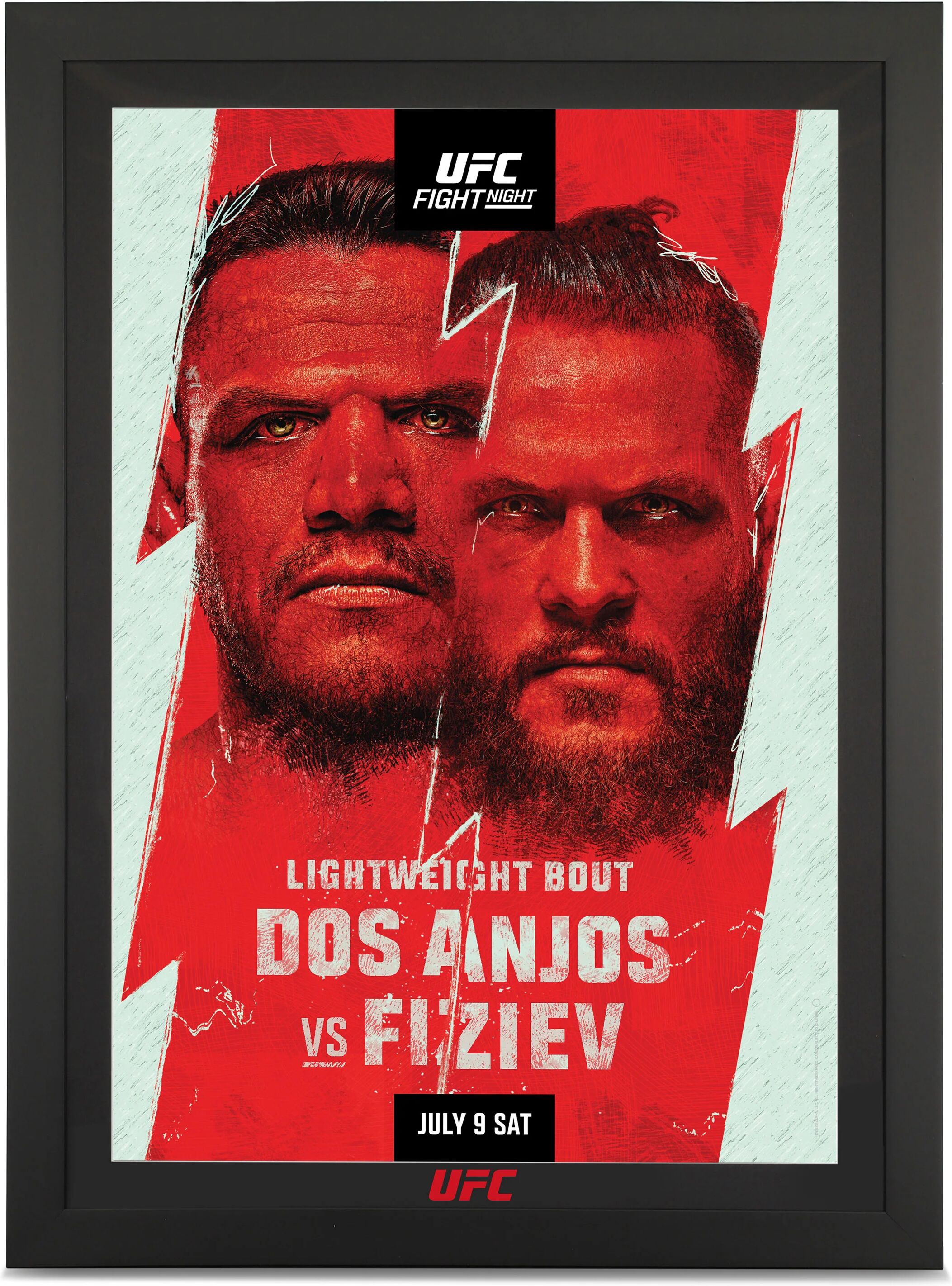 UFC Collectibles UFC Fight Night: Dos Anjos vs Fiziev Autographed Poster