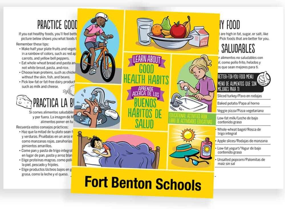 Positive Promotions 100 Learn About Good Health Habits Educational Activities Books (English/Spanish) - Personalization Available