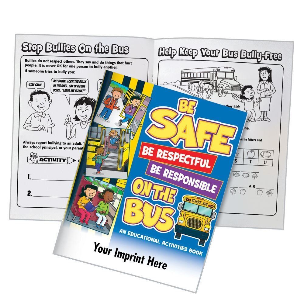 Positive Promotions 100 Be Safe, Be Respectful, Be Responsible On The Bus Educational Activities Books - Personalization Available