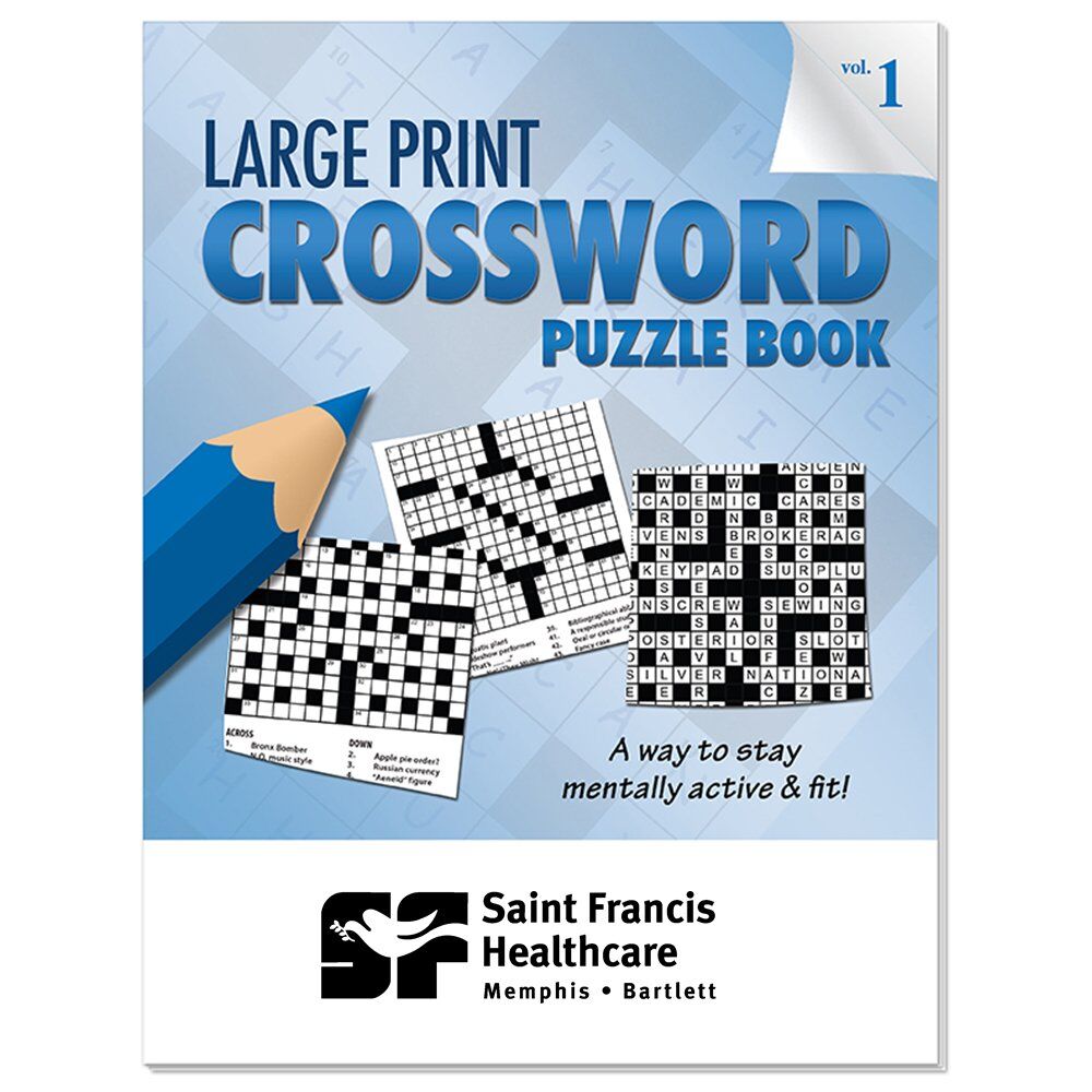 Positive Promotions 250 Large-Print Crossword Puzzle Books - Personalization Available