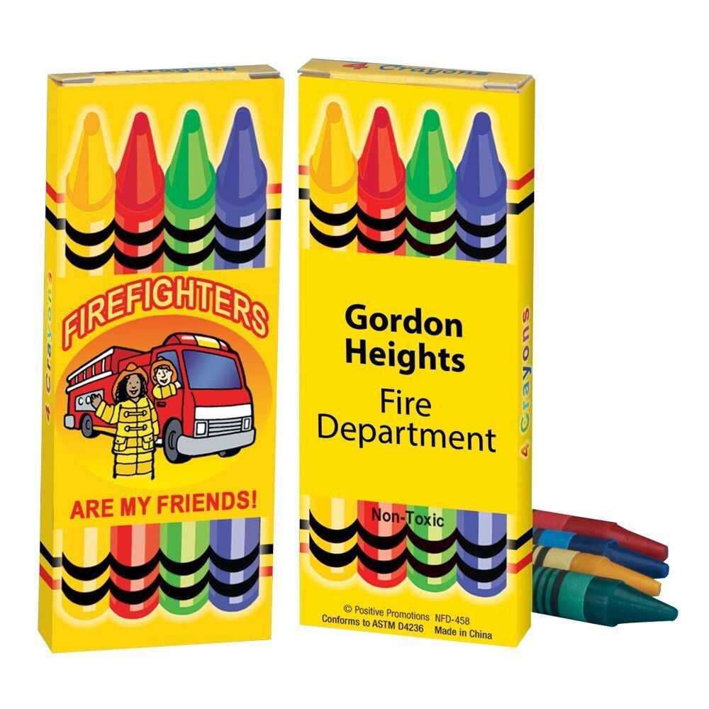 Positive Promotions 500 Firefighters Are My Friends! Non-Toxic Crayons - Personalization Available