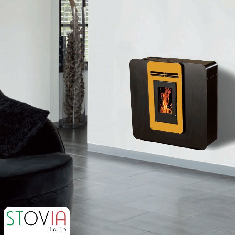 STOVIA ITALIA Galli étanche 6Kw - Poêle à granulés STOVIA ITALIA   Bordeaux - Avec wifi