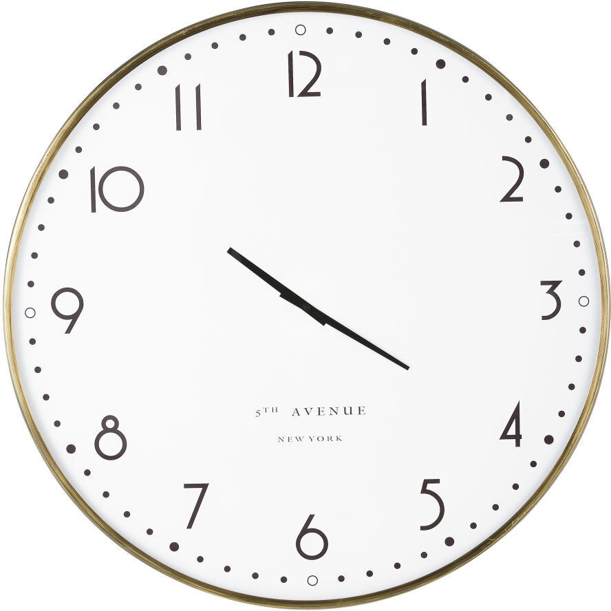 Maisons du Monde Horloge blanche imprimée et métal doré D77