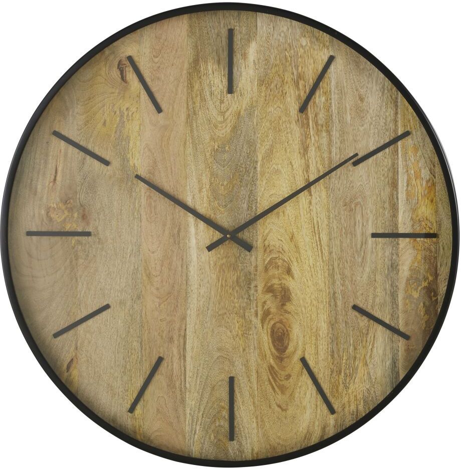 Maisons du Monde Horloge en bois de manguier et métal noir D86