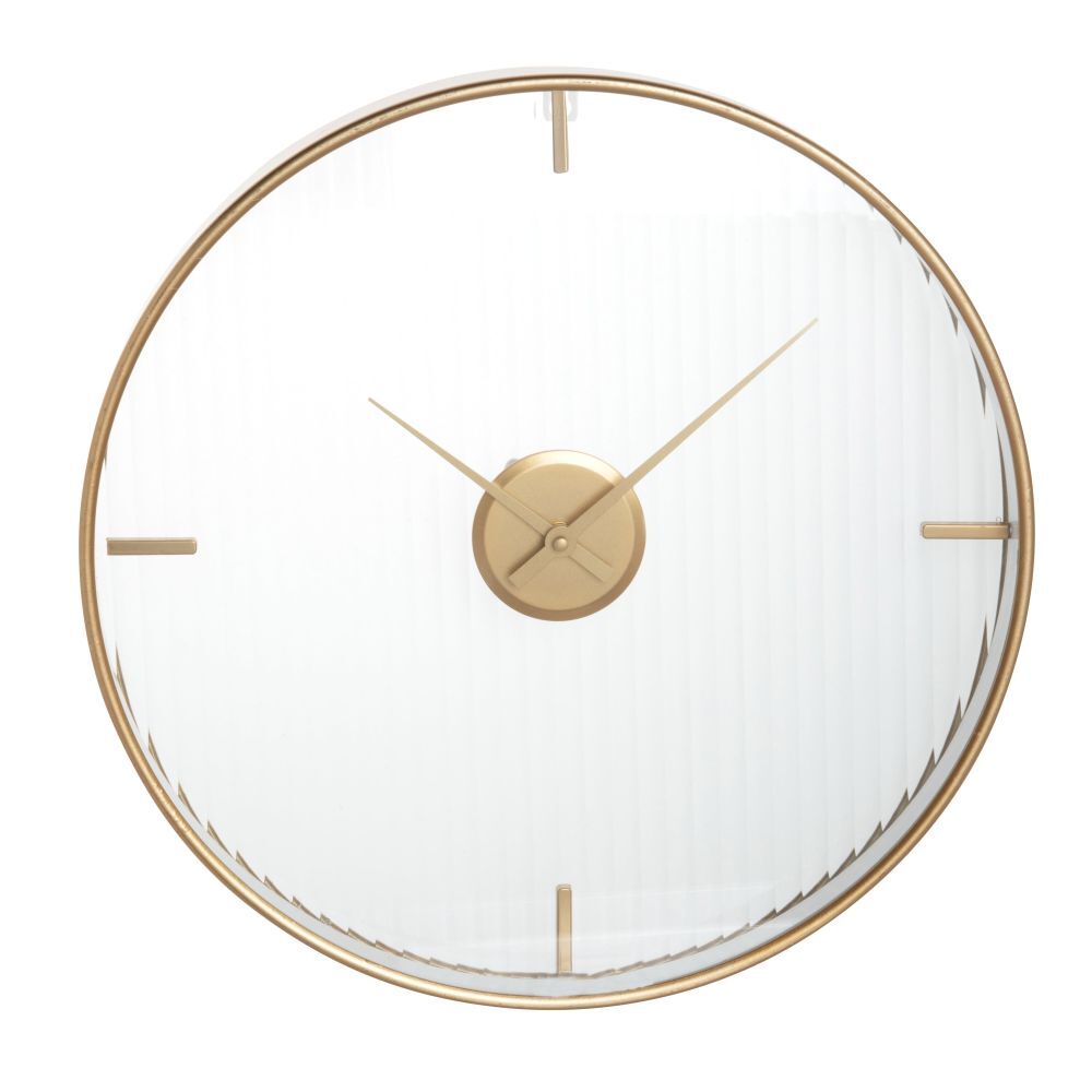 Maisons du Monde Horloge en métal doré et verre ondulé D40