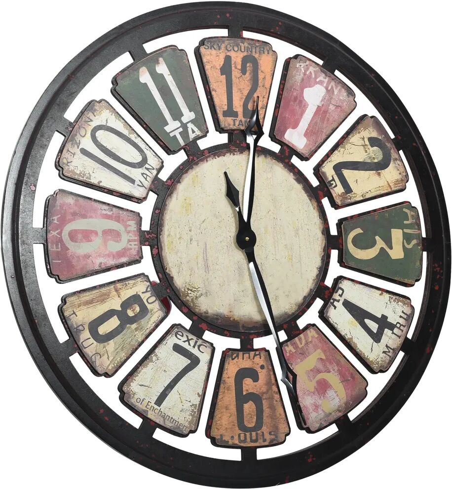 vidaXL Horloge murale Multicolore 80 cm MDF