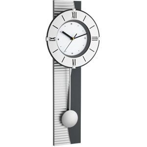 TFA Dostmann Wanduhr »Pendel Wanduhr XXL, Metalloptik« silberfarben