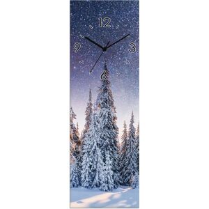 Artland Wanduhr »Glasuhr Tannenwald im Schnee«, wahlweise mit Quarz- oder... blau Größe