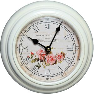 Ambiente Haus Wanduhr »Rosen Wanduhr aus Metall 20cm« weiss Größe