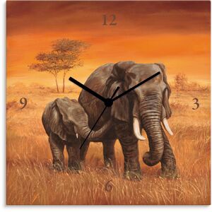 Artland Wanduhr »Elefanten«, wahlweise mit Quarz- oder Funkuhrwerk, lautlos... braun Größe