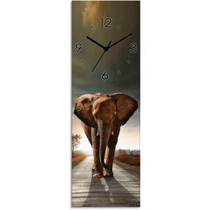 Artland Wanduhr »Ein Elefant läuft auf der Strasse«, wahlweise mit Quarz-... braun Größe