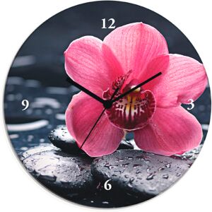 Artland Wanduhr »Stillleben mit Kiesel und einer Orchidee«, wahlweise mit... pink Größe