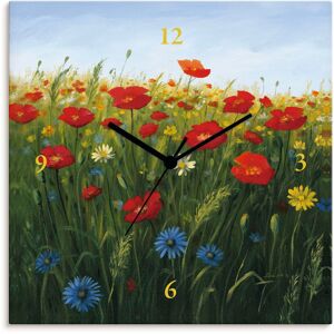 Artland Wanduhr »Mohnblumen Landschaft II« grün Größe