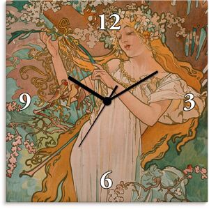 Artland Wanduhr »Jahreszeiten: Frühling. 1896.«, wahlweise mit Quarz- oder... orange Größe