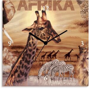 Artland Wanduhr »Afrika«, wahlweise mit Quarz- oder Funkuhrwerk, lautlos ohne... braun Größe