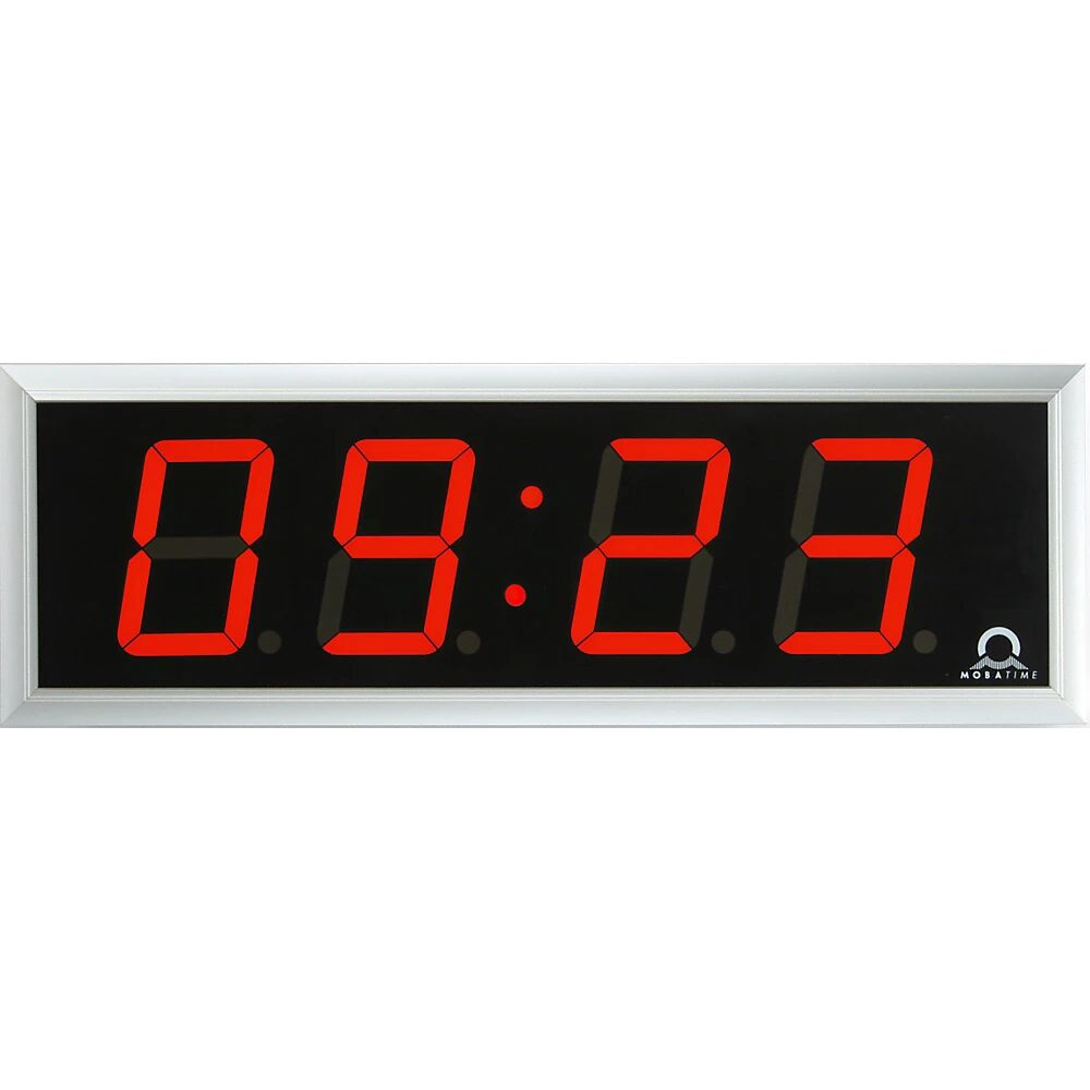 LED-Digitaluhr HxBxT 118 x 333 x 39 mm silber, rote LED