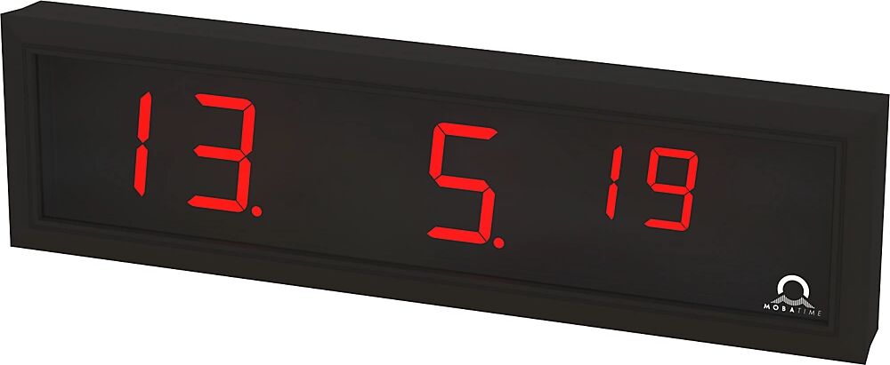 LED-Digitaluhr HxBxT 118 x 423 x 39 mm schwarz, rote LED