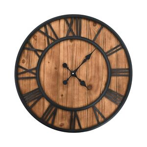 vidaXL Wanduhr Vintage mit Quarzwerk Holz und Metall 60 cm XXL