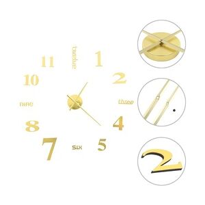 vidaXL 3D-Wanduhr Modernes Design 100 cm XXL Golden