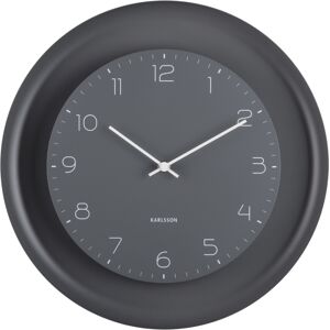 Karlsson Dual Disc Wanduhr - dark grey - Ø 38 - Tiefe 4 cm