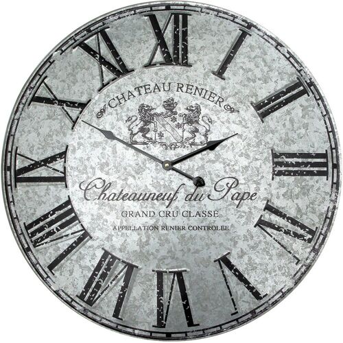 Ambiente Haus Wanduhr AMBIENTE HAUS „Wanduhr – Metall 58cm“ Wanduhren Gr. B/H/T: 58 cm x 58 cm x 4 cm, silberfarben Wanduhren