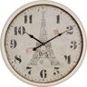 Wanduhr MYFLAIR MÖBEL & ACCESSOIRES ""Paris"" Wanduhren Gr. B/H: 8 cm x 51 cm, weiß Wanduhren XXL, rund, Ø 51 cm, Motiv Eifelturm, dekorativ in Küche & Wohnzimmer