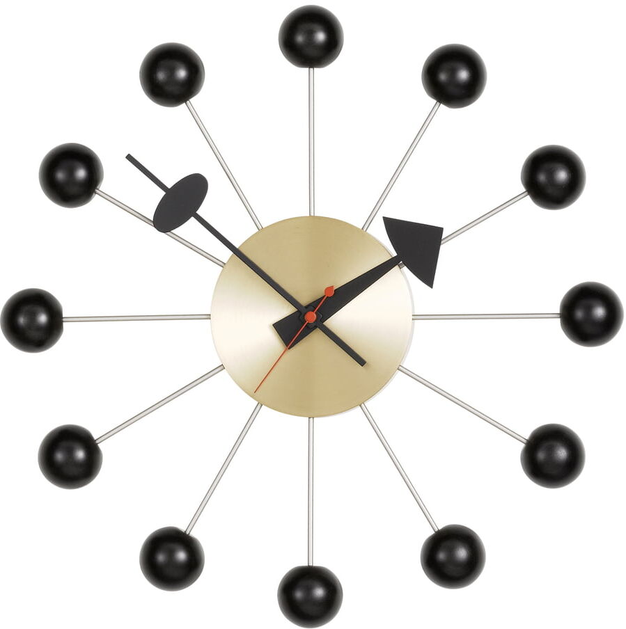 Vitra - Ball Clock, schwarz / messing