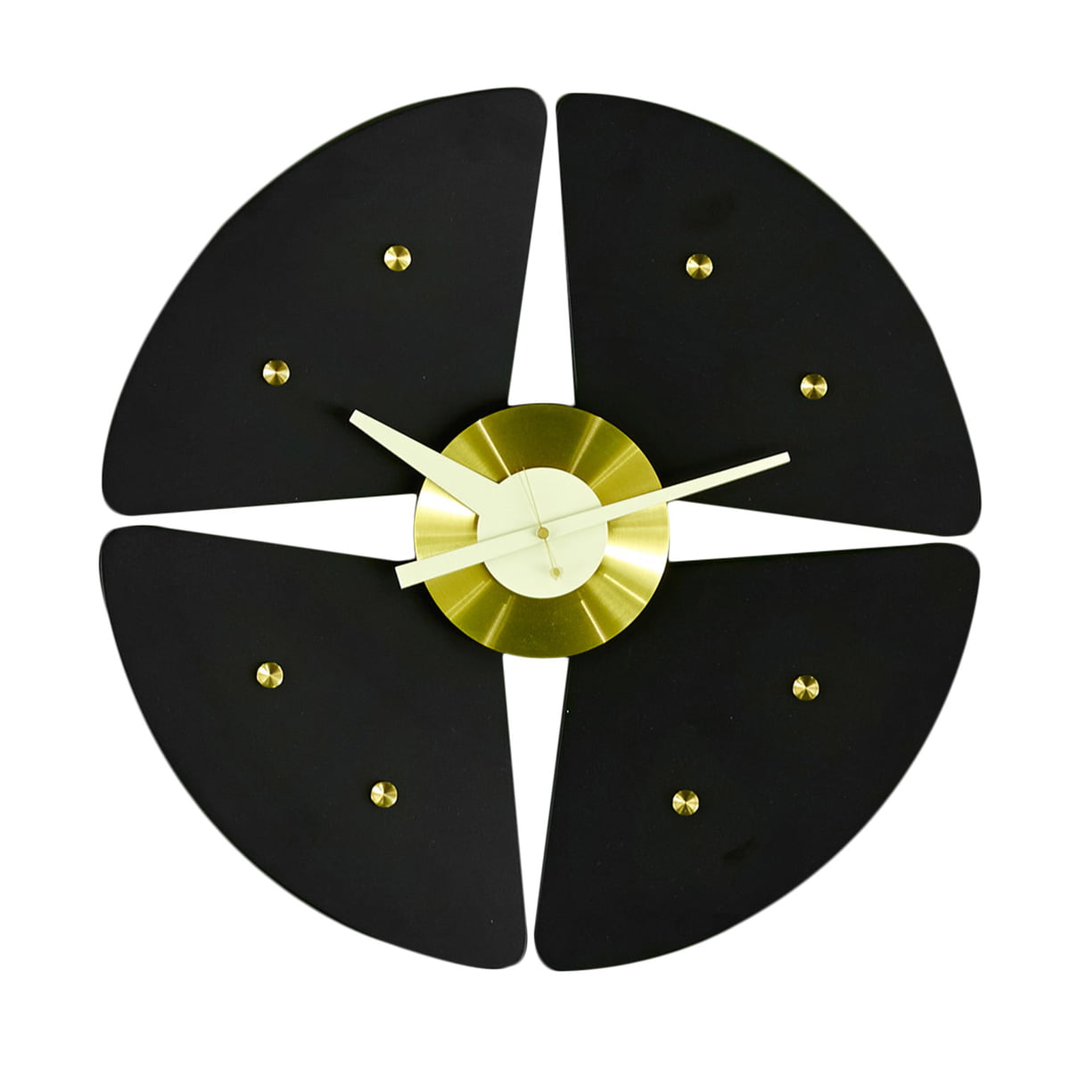 Vitra - Petal Clock, schwarz/ messing
