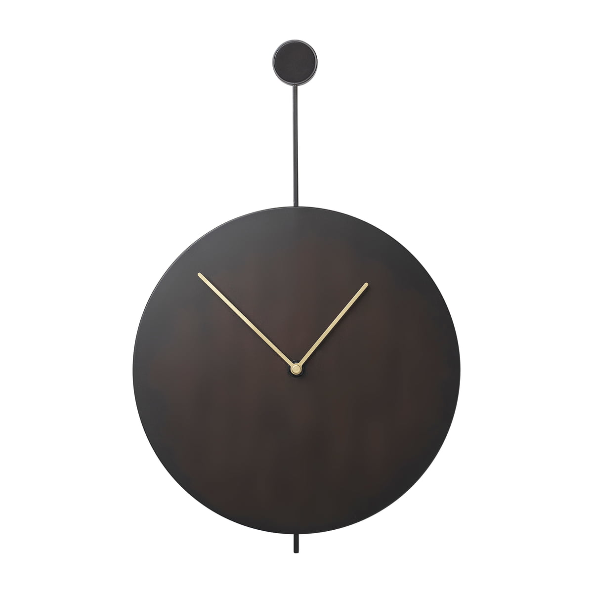 ferm LIVING - Trace Wanduhr, schwarz / Messing