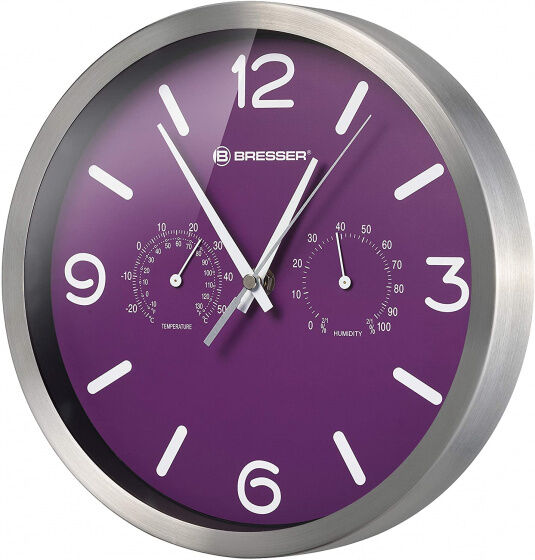 Bresser wanduhr MyTime 25 cm Aluminium violett