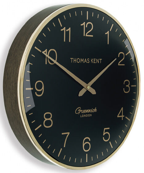 Thomas Kent wanduhr Greenwich 40 x 8,3 cm Stahl schwarz/gold