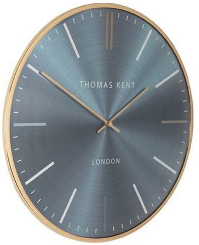 Thomas Kent wanduhr Oyster 65 cm Stahl blau/gold