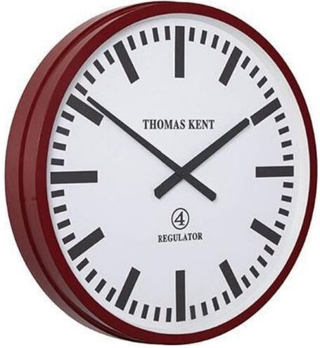 Thomas Kent wanduhr Regulator 54 cm Stahl weiß/rot