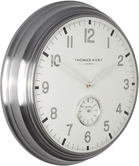 Thomas Kent wanduhr Timekeeper 71 x 11 cm Stahl weiß/silber