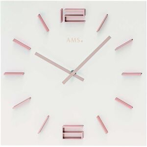 Wall Clock AMS 9592, Quartz, White, Analogue, Modern