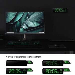 YANGFEIYU Digitalt vægur display med tid, dato, temperatur, LED digitalt vækkeur med snooze for Be