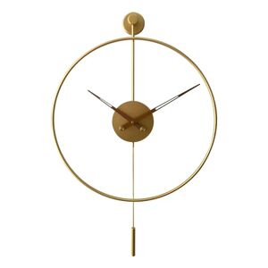 Klassisk stort pendul vægur Dekorative kunsture Rundt minimalistisk moderne ur Ikke-tikkende lydløst metal vægur 50 cm guld