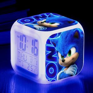 Sonic the Hedgehog storskærm digitalt firkantet farverigt vækkeur til børn