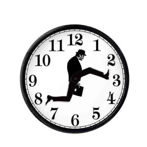 Galaxy Monty Python Inspireret Silly Walk Väggklocka Creative Silent Mute Clock Väggkonstpresent Svart