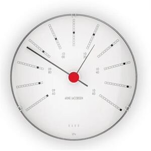 Arne Jacobsen Clocks Arne Jacobsen Bankers Barometer Ø: 12 cm - Hvid/Sort/Rød