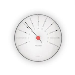 Arne Jacobsen Clocks Arne Jacobsen Bankers Termometer Ø: 12 cm - Hvid/Sort/Rød