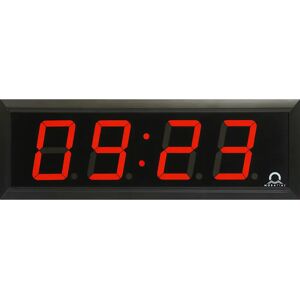 kaiserkraft Reloj digital LED, H x A x P 118 x 333 x 39 mm, negro, LED rojo